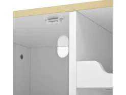 Aparador blanco con botellero - Aparador 2 puertas, 2 cajones - base regulable - Ideal para comedor y salón