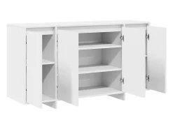 Aparador blanco Madera Blanca 135 x 41 x 75 cm Aparador blanco