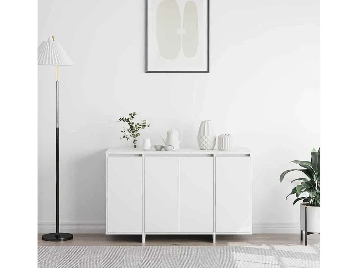 Aparador Blanco Madera de Ingeniería Blanca 120 x 41 x 75 cm