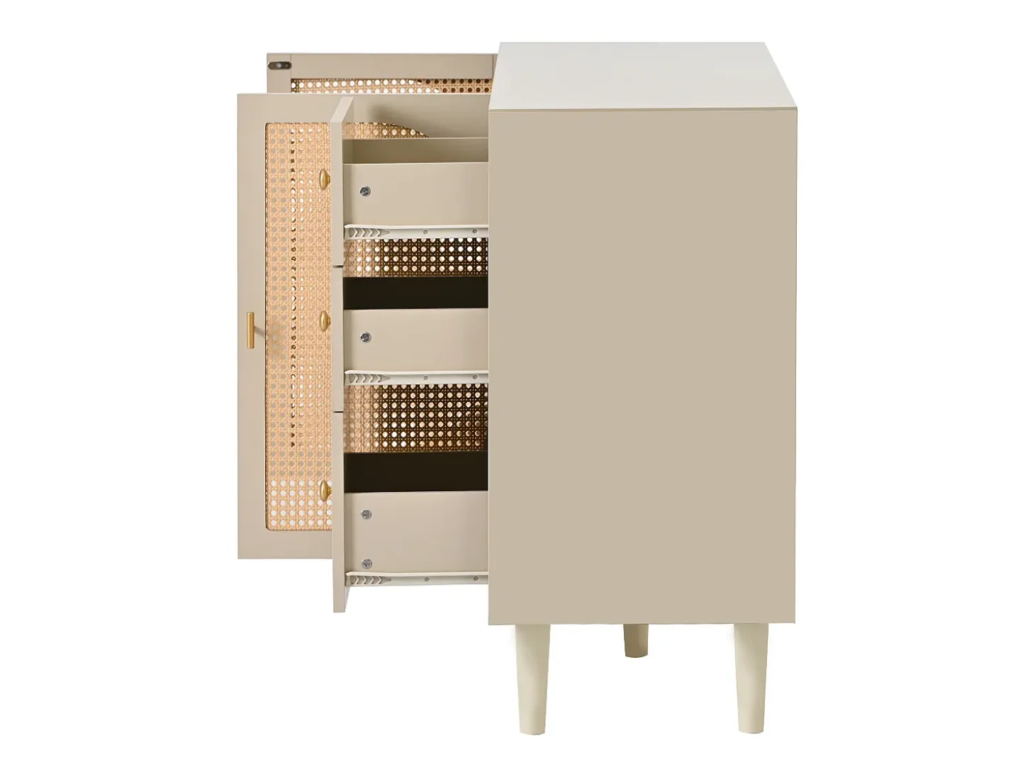 Aparador blanco roto con 3 cajones y 2 puertas, 120x40x82,5 cm