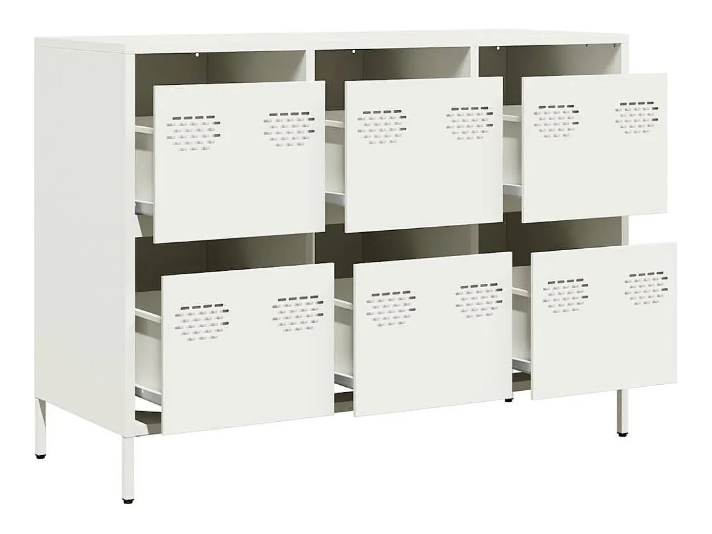 Aparador blanco 101,5x39x73,5 cm acero laminado en frío