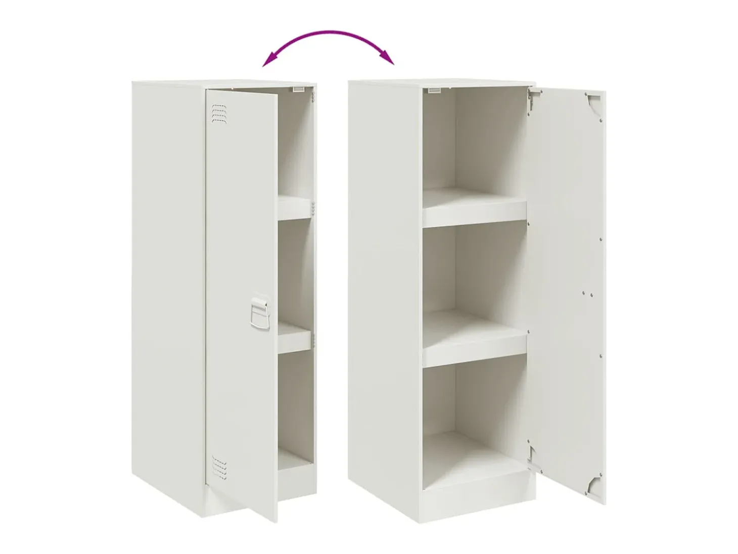 Aparador blanco 34,5x39x107 cm acero