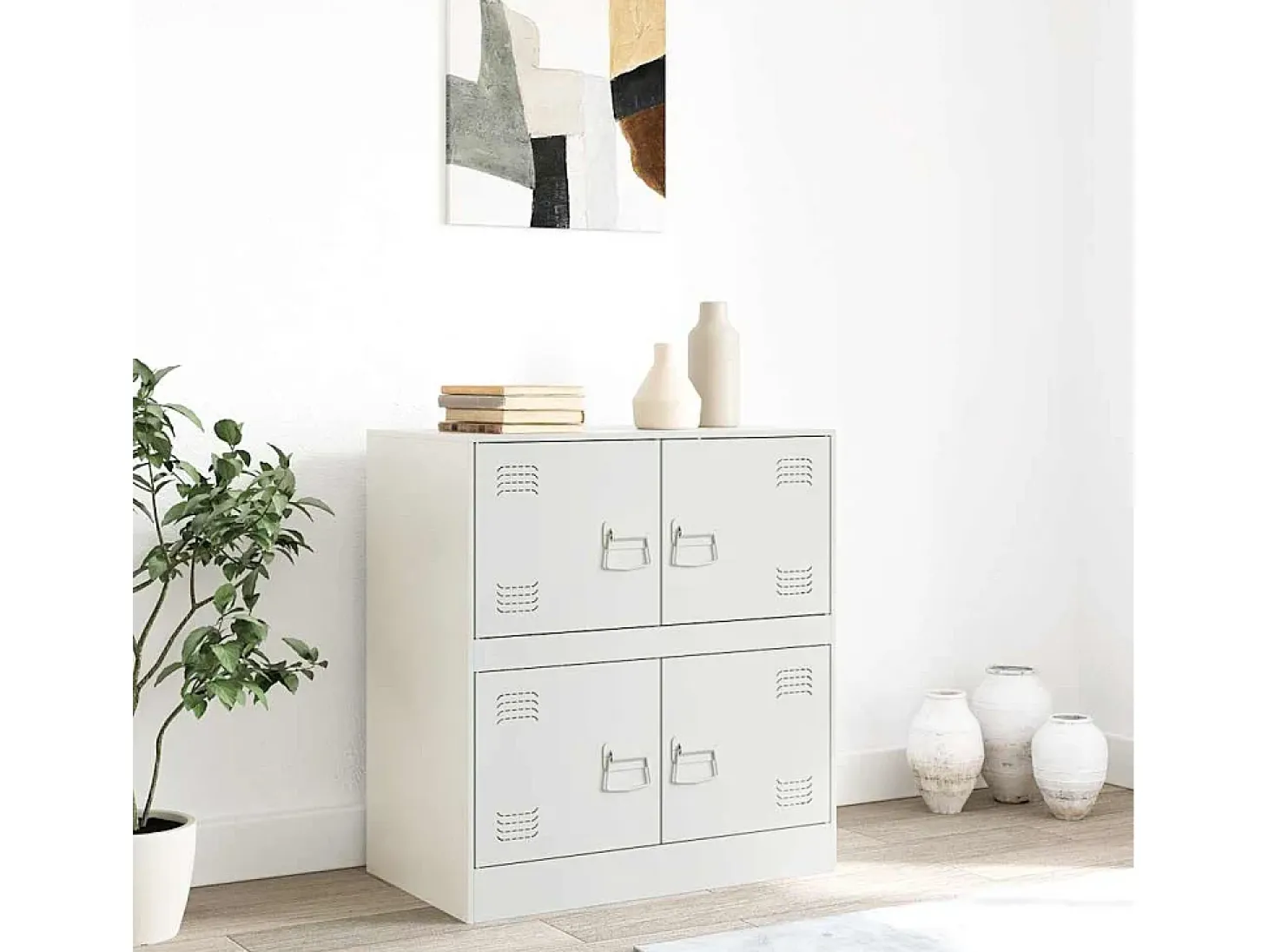 Aparador blanco 67x39x73 cm acero