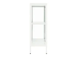 Aparador Blanco 75x35x105 cm Acero y cristal