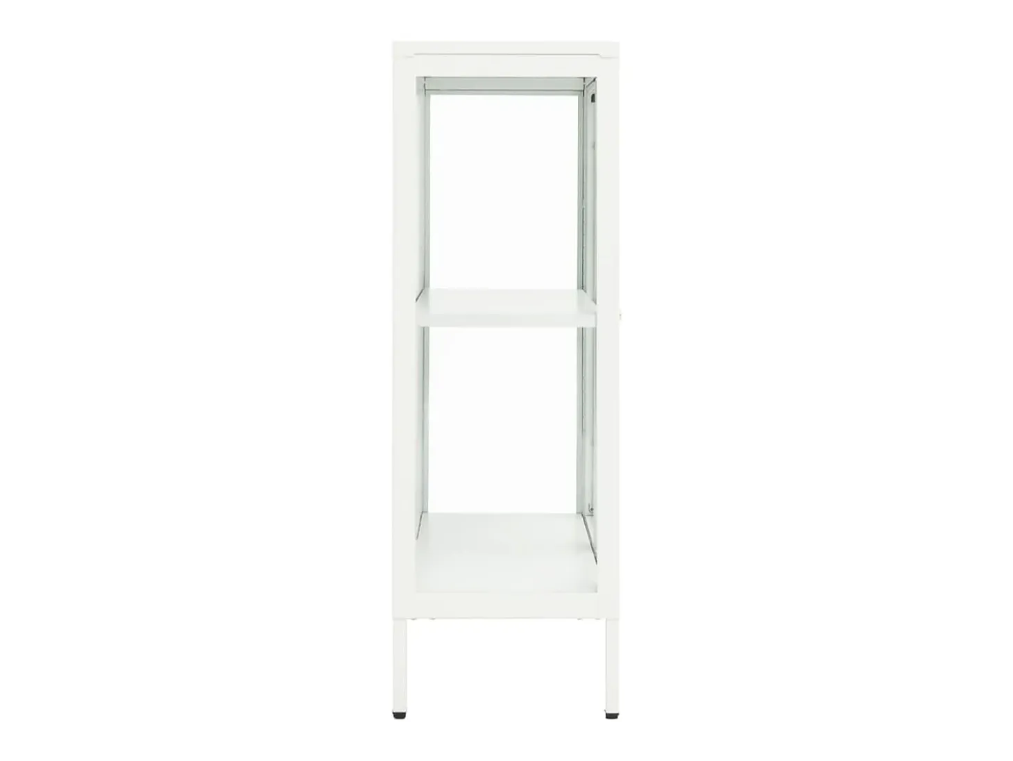 Aparador Blanco 75x35x105 cm Acero y cristal