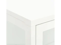 Aparador Blanco 75x35x105 cm Acero y cristal