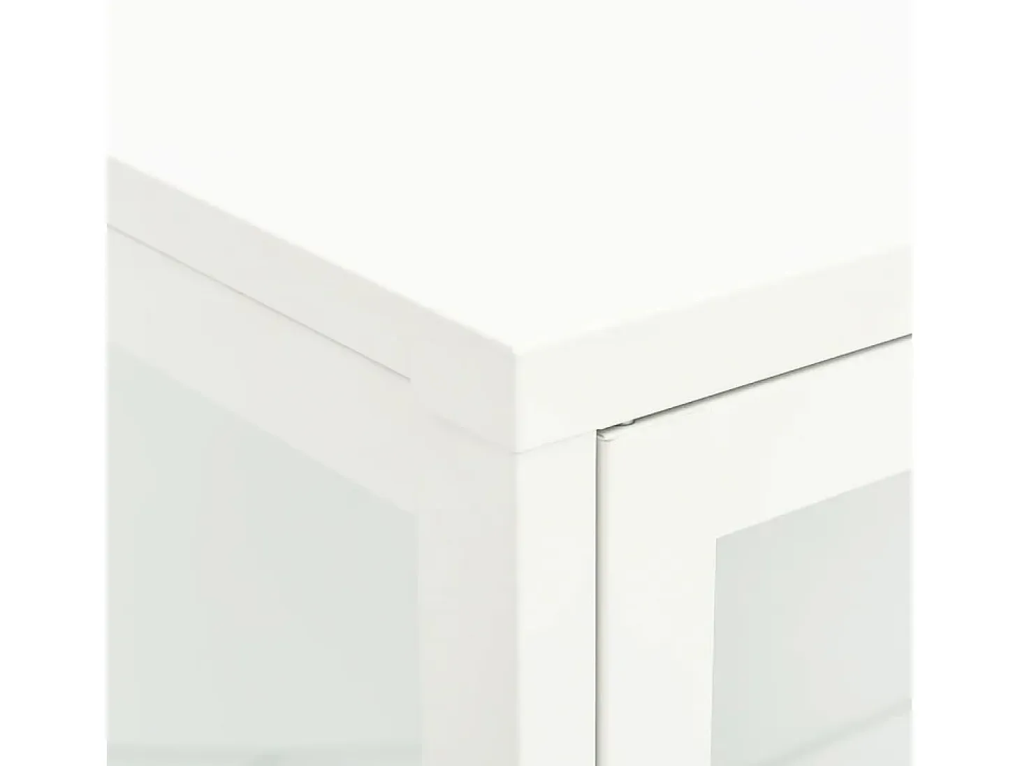 Aparador Blanco 75x35x105 cm Acero y cristal