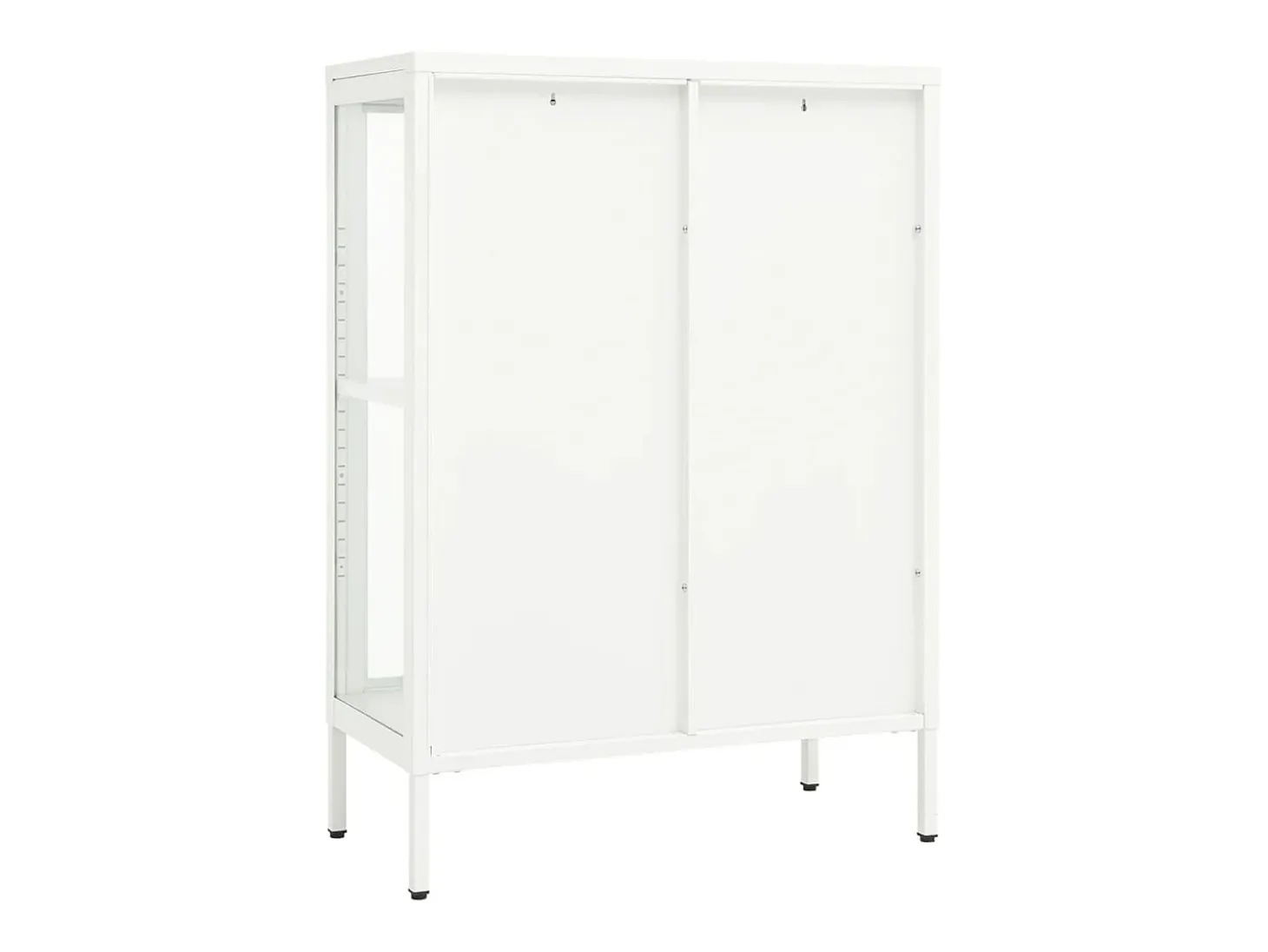Aparador Blanco 75x35x105 cm Acero y cristal