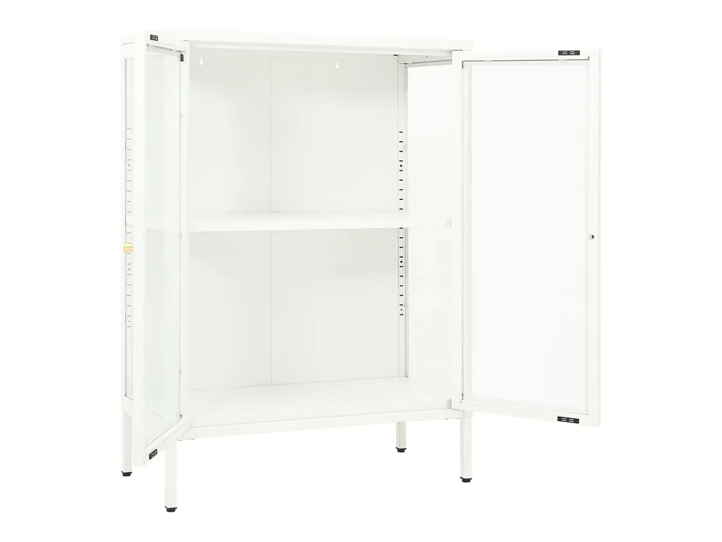 Aparador Blanco 75x35x105 cm Acero y cristal