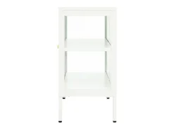 Aparador Blanco 70x35x70 cm Acero y cristal
