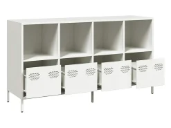 Aparador blanco 135x39x73,5 cm acero laminado en frío