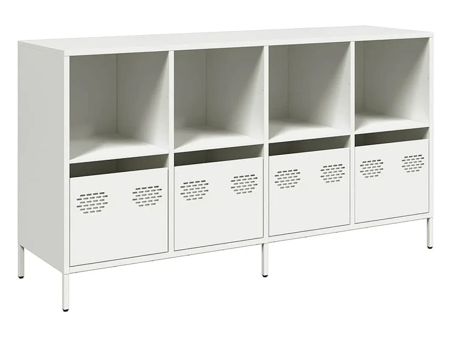 Aparador blanco 135x39x73,5 cm acero laminado en frío