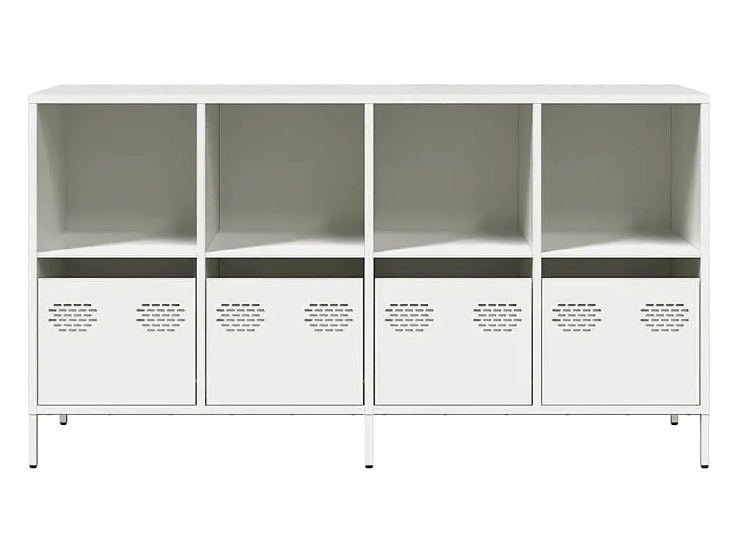 Aparador blanco 135x39x73,5 cm acero laminado en frío