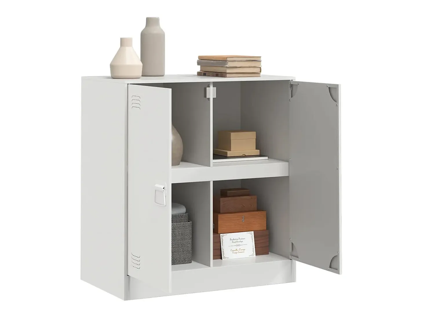 Aparador blanco 67x39x73 cm acero