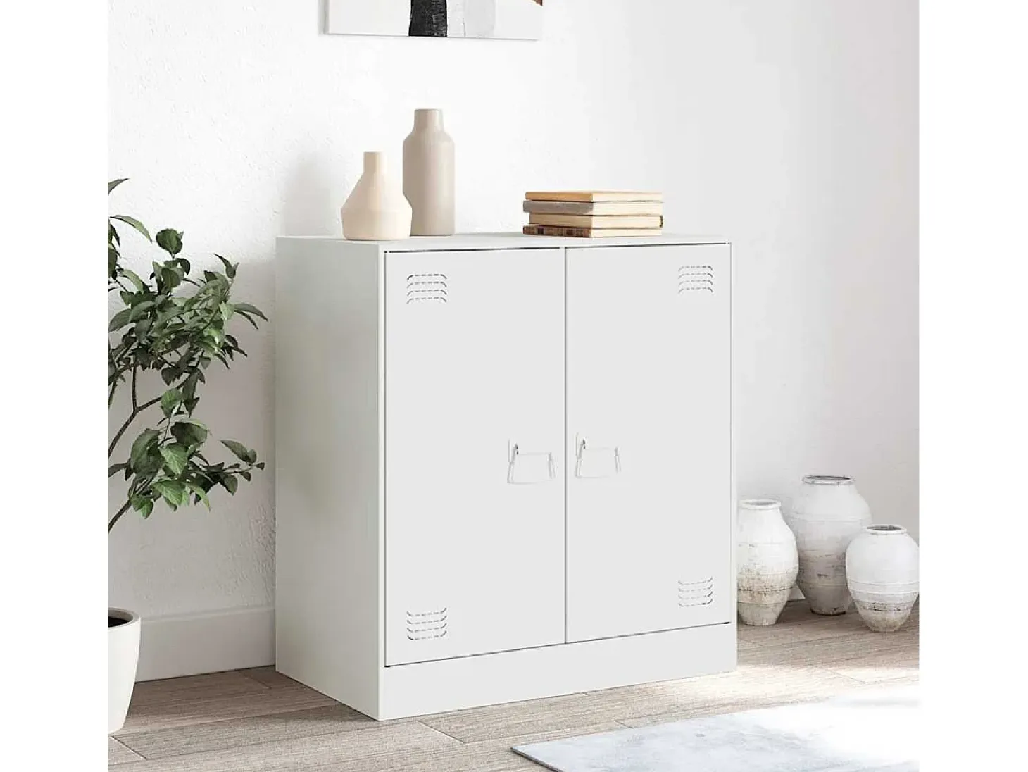 Aparador blanco 67x39x73 cm acero