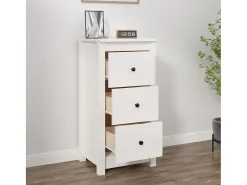 Aparador blanco 40x35x80 cm madera maciza de pino