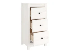 Aparador blanco 40x35x80 cm madera maciza de pino