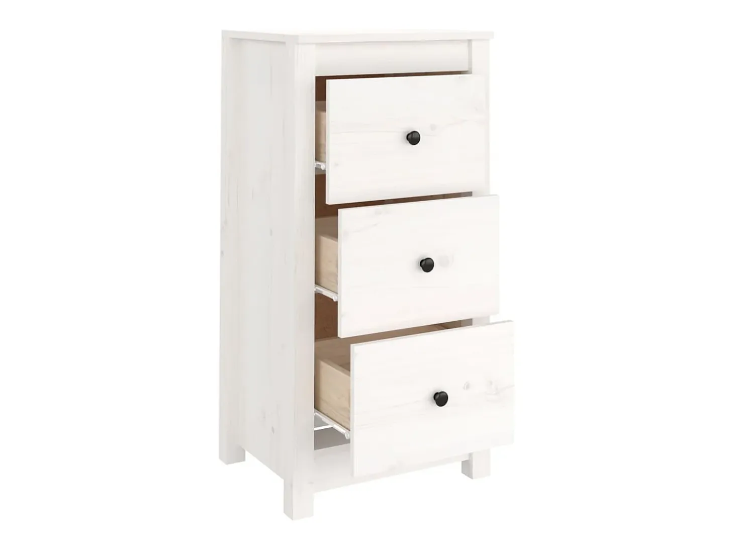Aparador blanco 40x35x80 cm madera maciza de pino