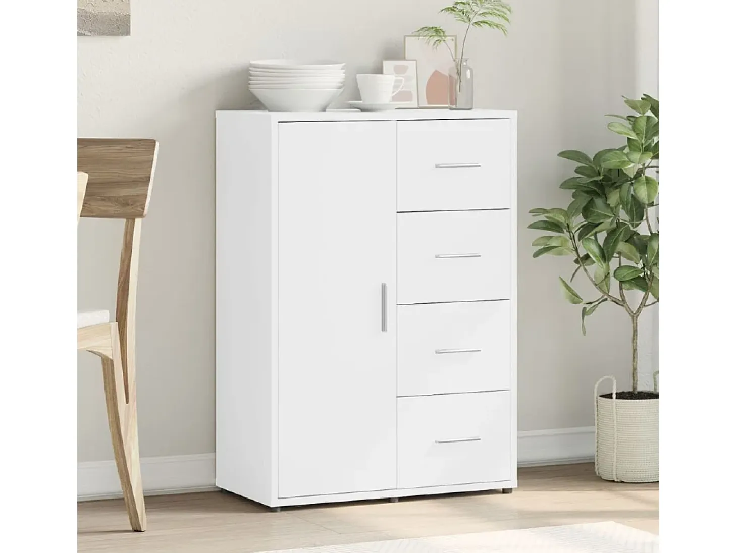 Aparador blanco 60x31x84 cm madera contrachapada