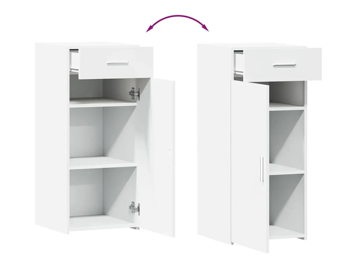 Aparador blanco 40x42,5x93 cm madera contrachapada