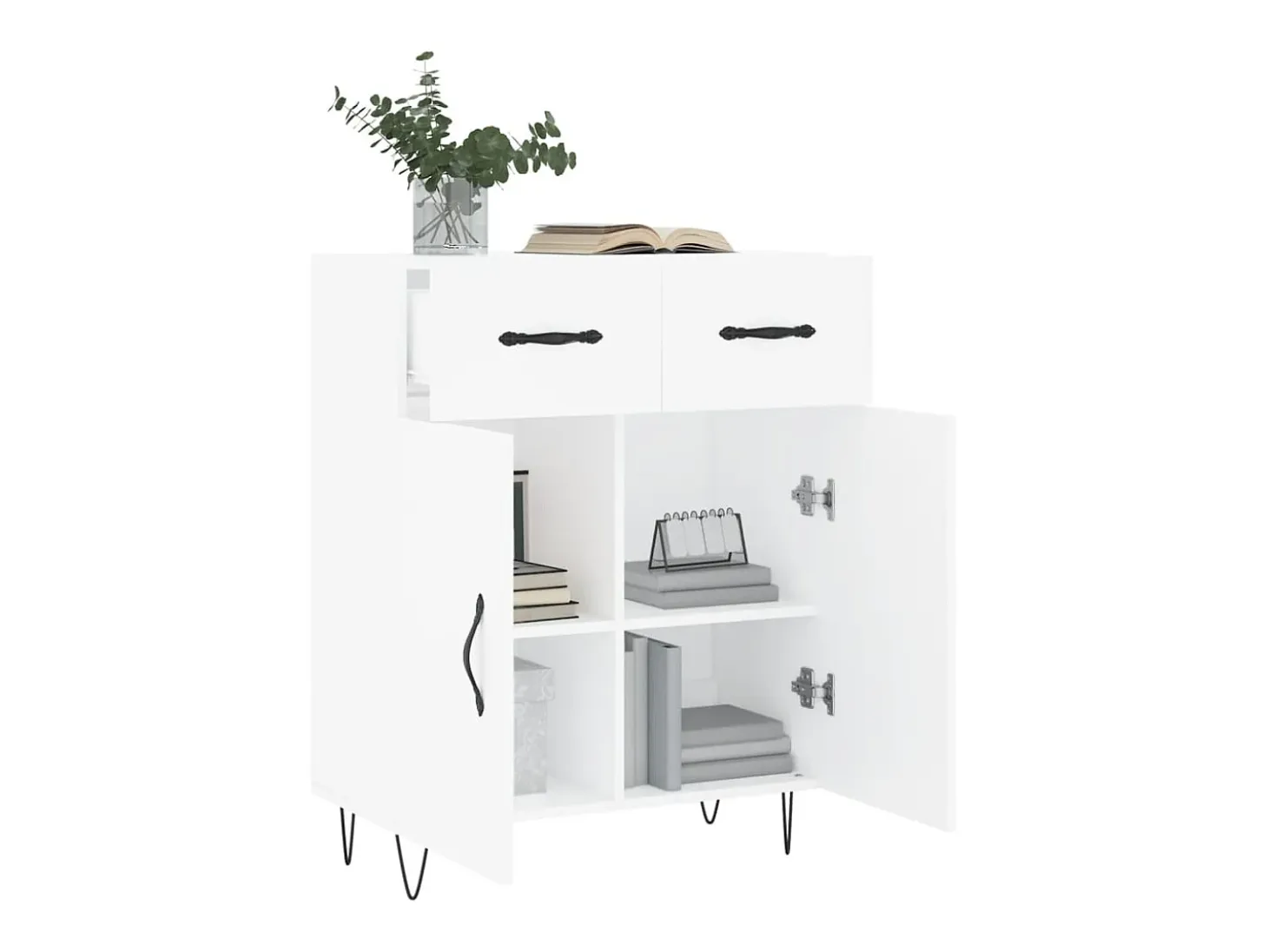 Aparador blanco 69,5x34x90 cm madera de ingeniería