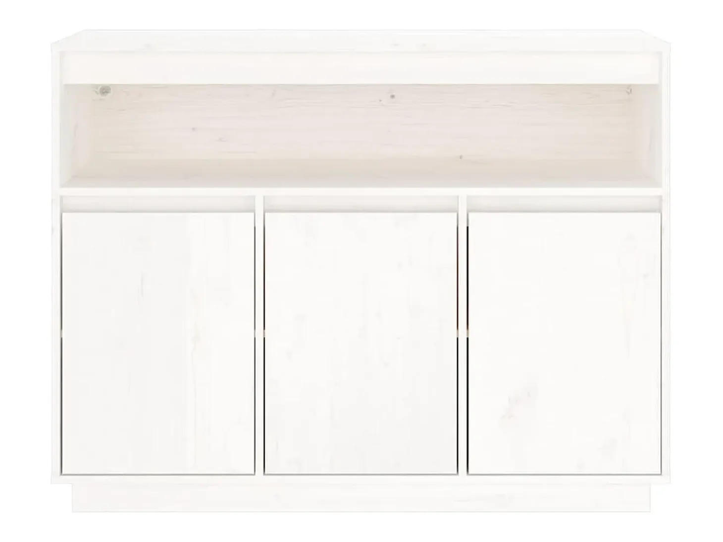 Aparador Blanco 104,5x34x80 cm Madera Maciza de Pino
