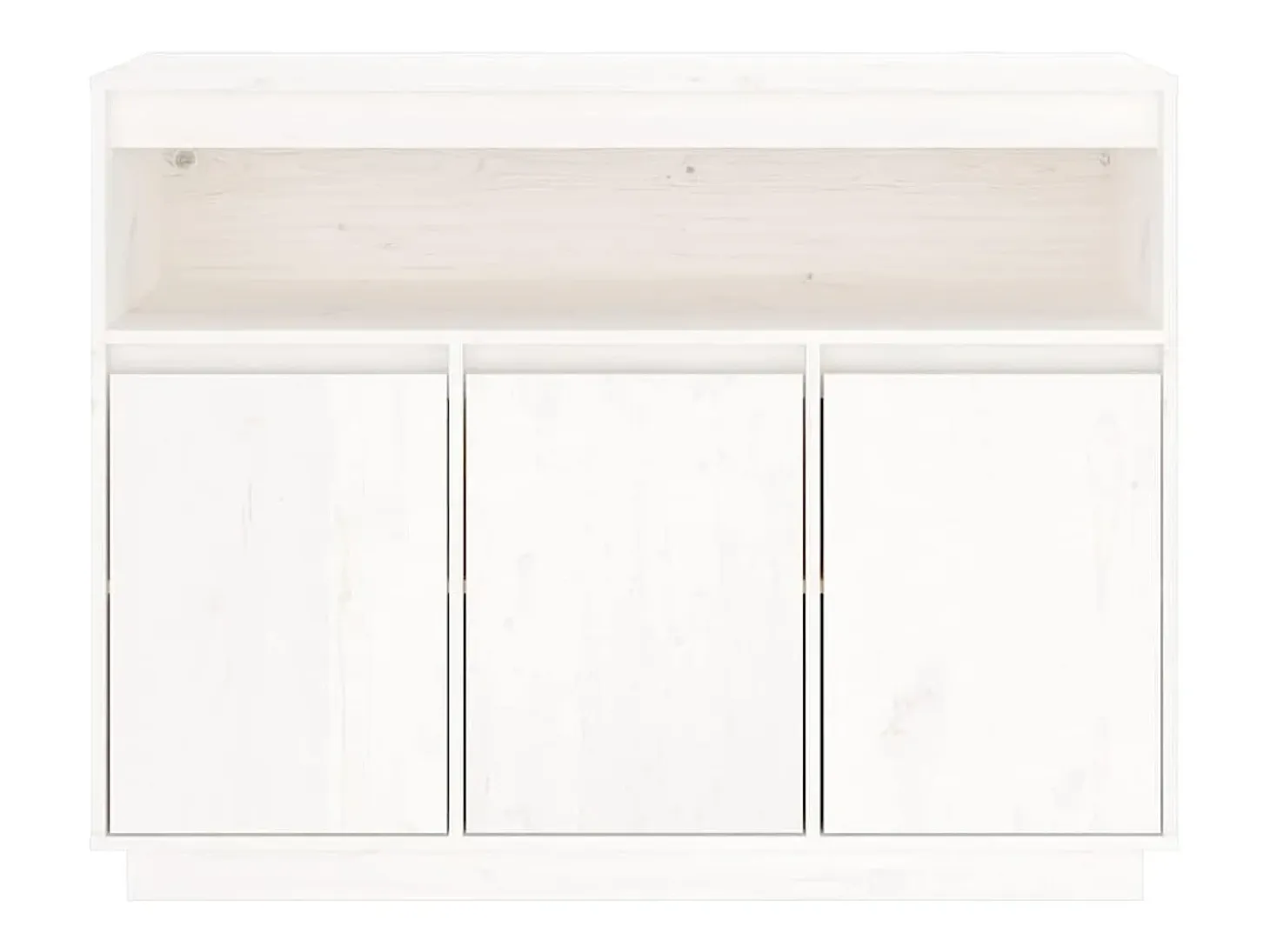 Aparador Blanco 104,5x34x80 cm Madera Maciza de Pino