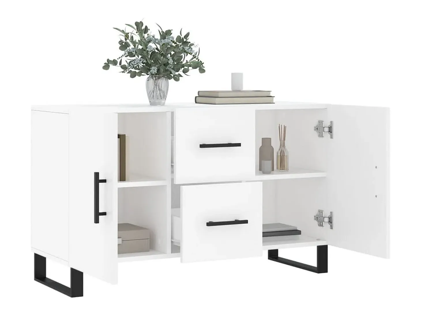 Aparador blanco 100x36x60 cm madera de ingeniería