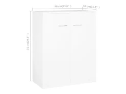 Aparador blanco 60x30x75 cm madera contrachapada