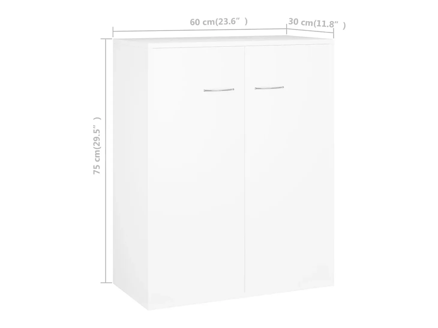 Aparador blanco 60x30x75 cm madera contrachapada