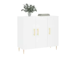 Aparador blanco 90x34x80 cm madera contrachapada