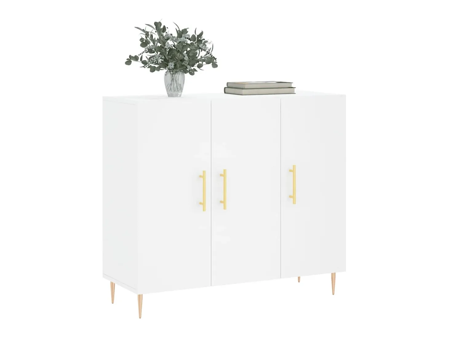 Aparador blanco 90x34x80 cm madera contrachapada