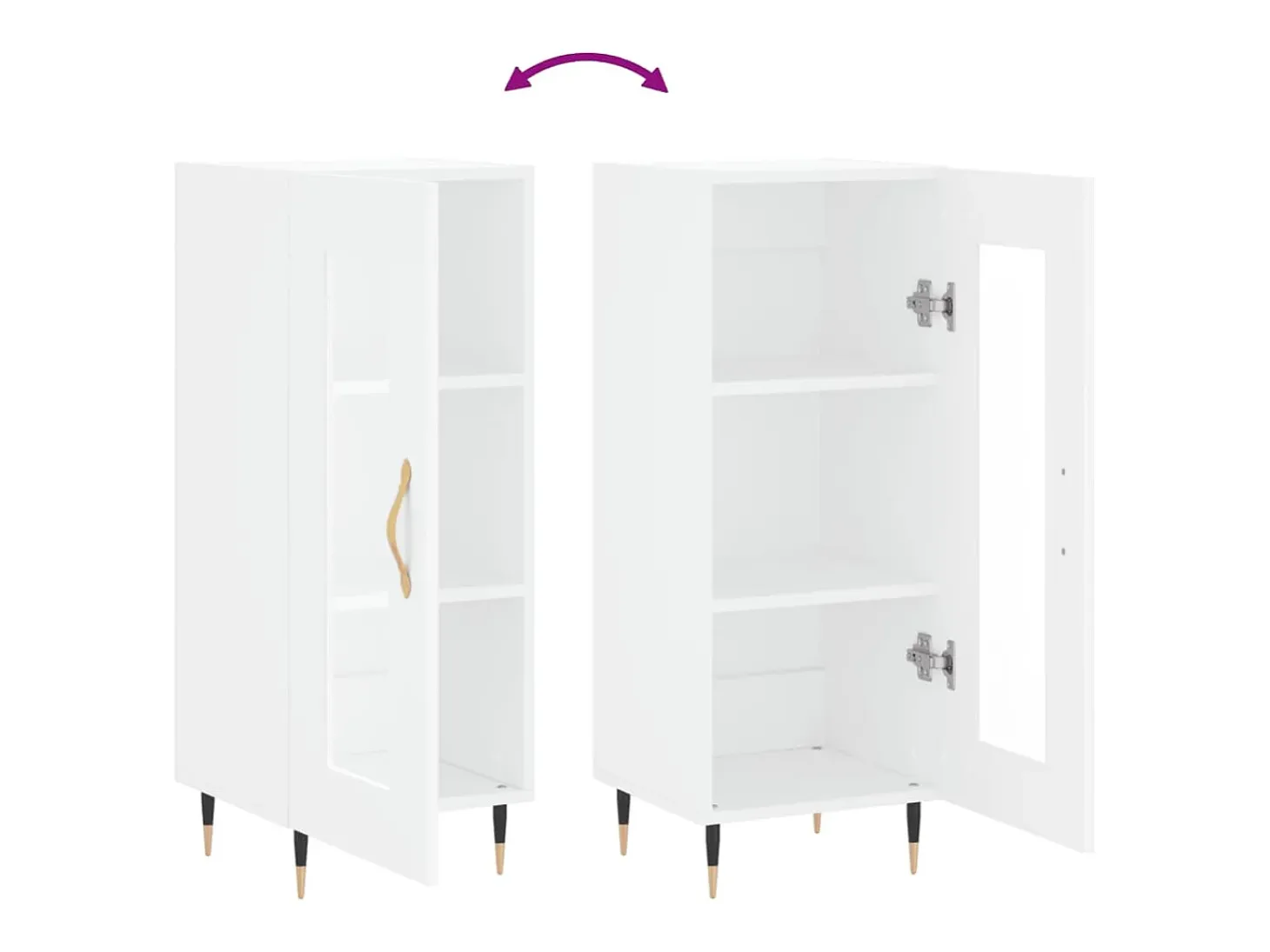 Aparador blanco 34,5x34x90 cm madera de ingeniería