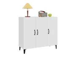 Aparador blanco 90x34x80 cm madera contrachapada