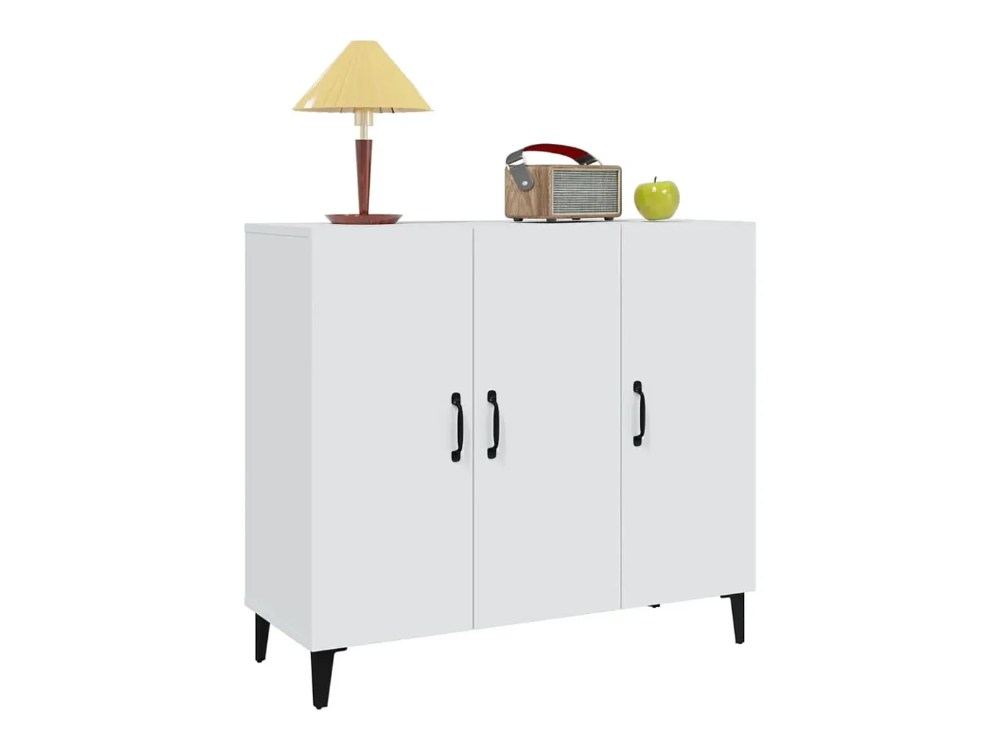 Aparador blanco 90x34x80 cm madera contrachapada