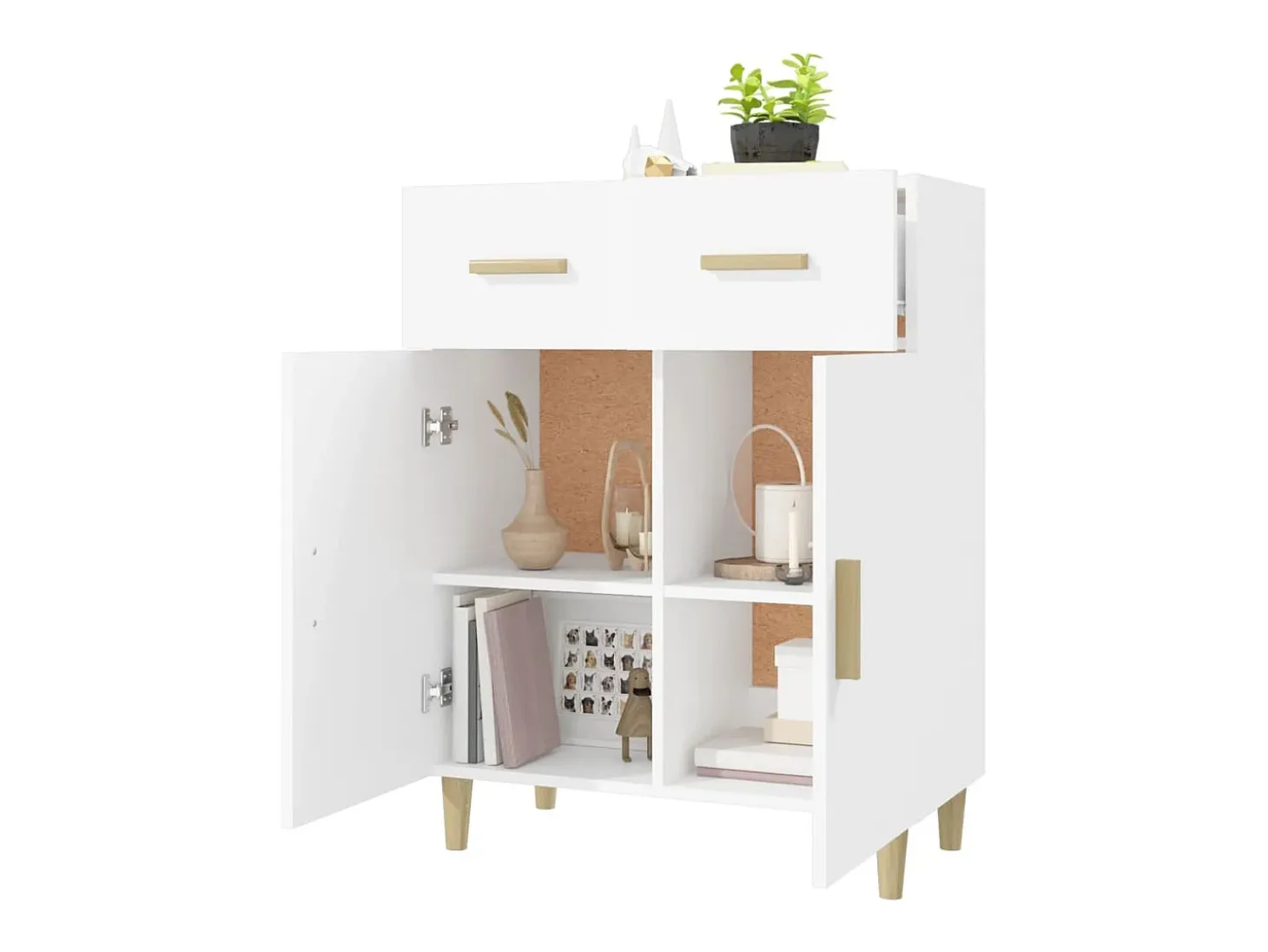 Aparador blanco 69,5x34x89 cm madera contrachapada