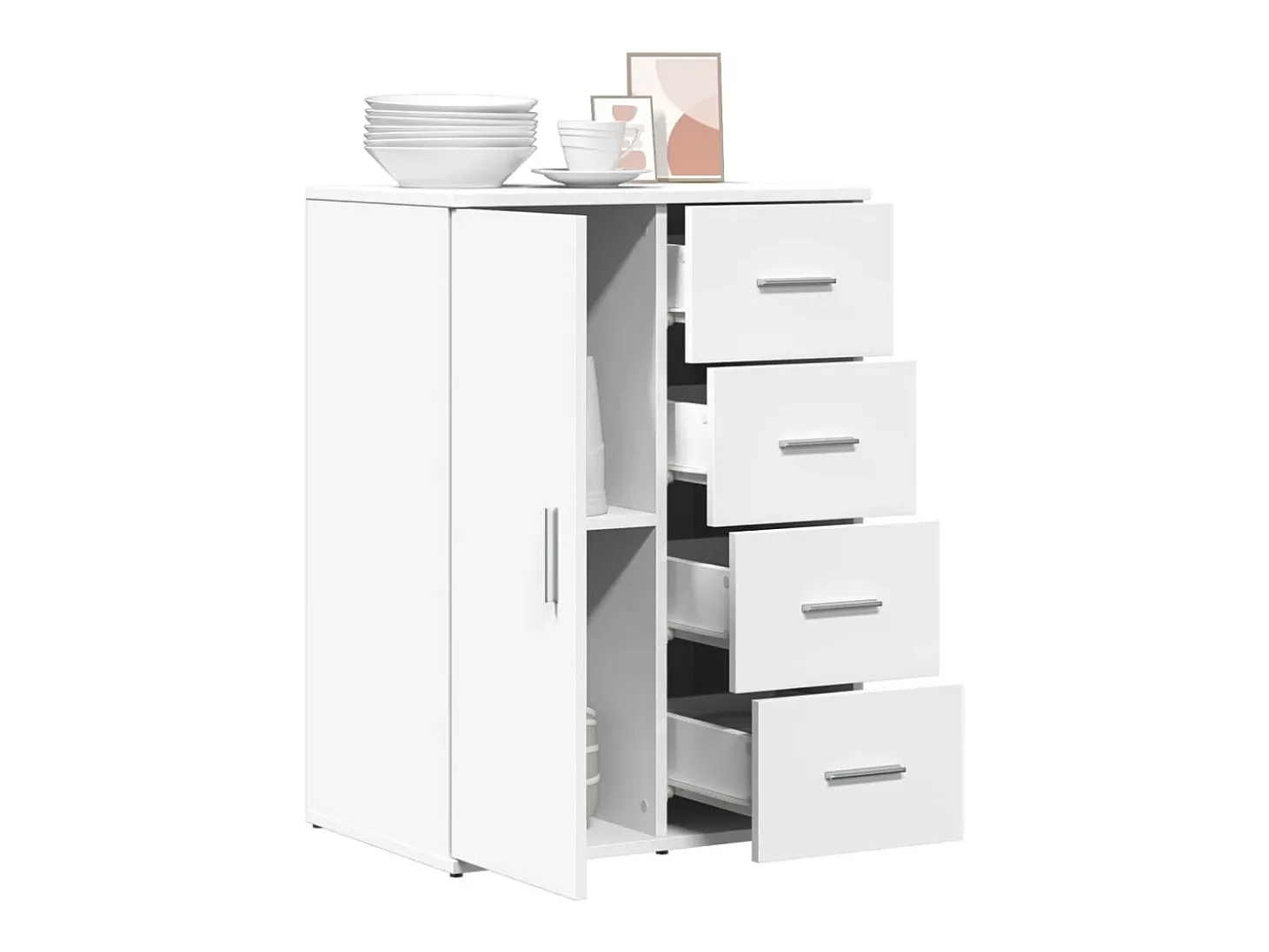 Aparador blanco 59x39x80 cm madera contrachapada