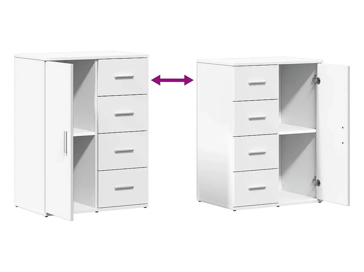 Aparador blanco 59x39x80 cm madera contrachapada