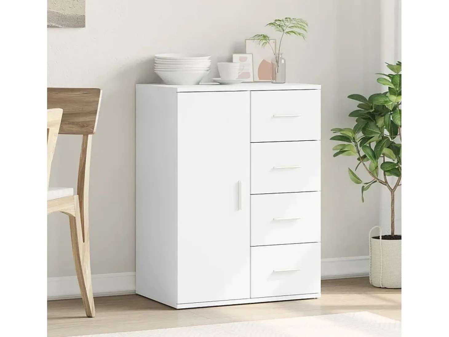 Aparador blanco 59x39x80 cm madera contrachapada
