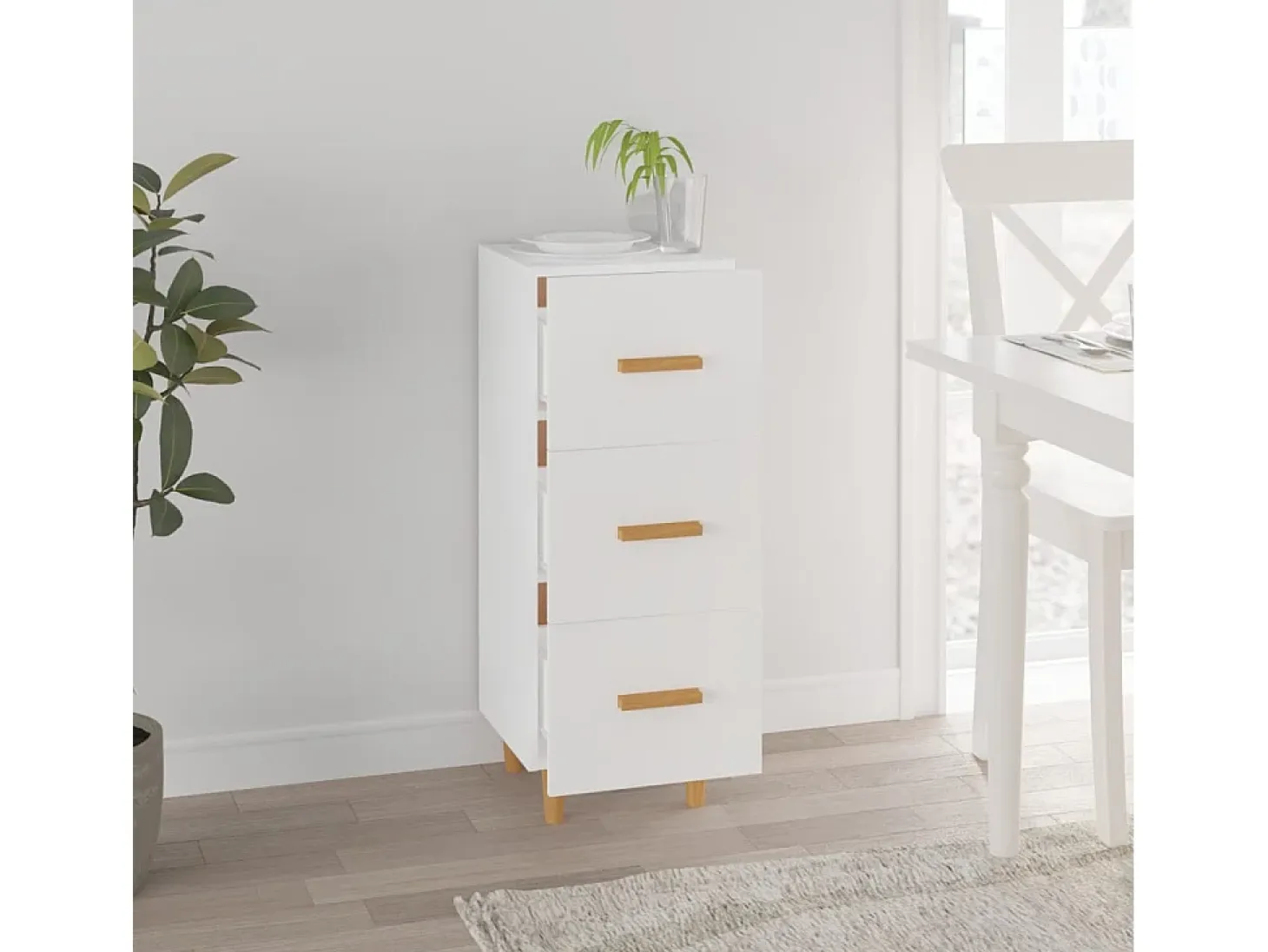 Aparador blanco 34,5x34x90 cm madera de ingeniería