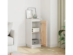Aparador Blanco 31,5x34x75 cm Madera Maciza de Pino