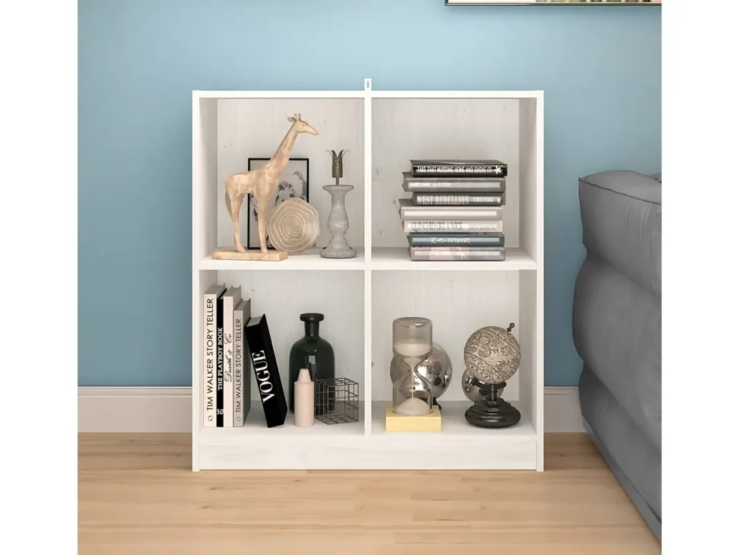 Aparador blanco 70x33x76 cm madera maciza de pino