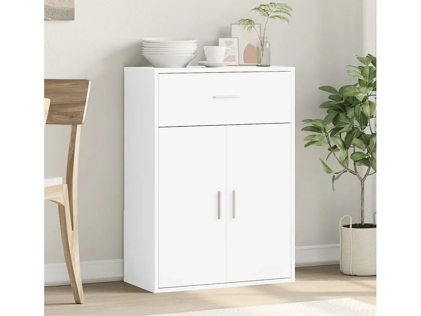 Aparador blanco 60x30x84 cm madera contrachapada