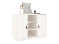 Aparador Blanco 100x40x75 cm Madera Maciza de Pino