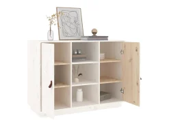 Aparador Blanco 100x40x75 cm Madera Maciza de Pino
