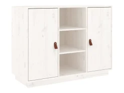 Aparador Blanco 100x40x75 cm Madera Maciza de Pino