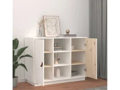 Aparador Blanco 100x40x75 cm Madera Maciza de Pino