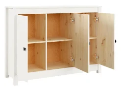 Aparador Blanco 100x35x74 cm Madera Maciza de Pino