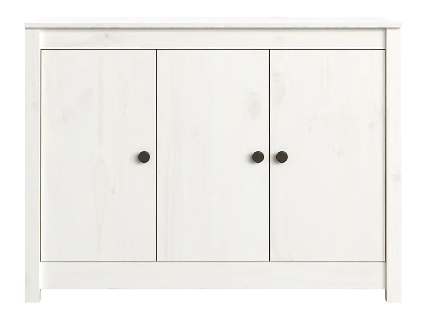 Aparador Blanco 100x35x74 cm Madera Maciza de Pino
