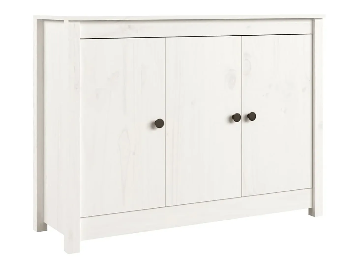 Aparador Blanco 100x35x74 cm Madera Maciza de Pino